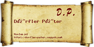 Dörfler Péter névjegykártya