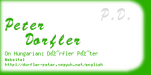 peter dorfler business card